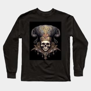 Baroque Pirate Skull: A Vintage Treasure Long Sleeve T-Shirt
